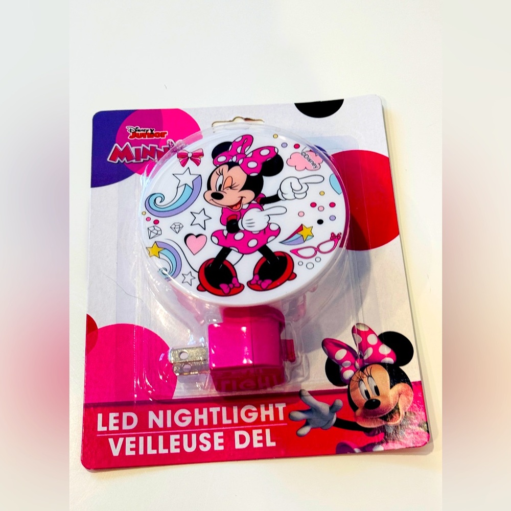 Minnie Disney LED Nightlight pink polka dots Minnie Mouse Home Decor NWOT her